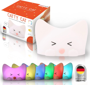 MegaLight 185855 - LED Kindernachtlicht Katze RGB dimmbar