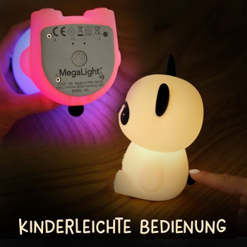 MegaLight 185862 - LED Kinder Nachtlicht PADDY PANDA RGB dimmbar mit Timer