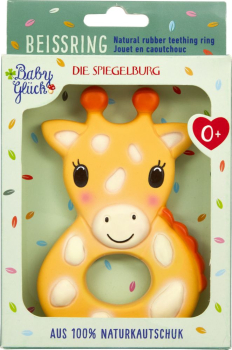 Spiegelburg 23025 BabyGlück - Beißring aus Naturkautschuk Giraffe