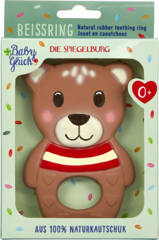 Spiegelburg 23027 BabyGlück - Beißring aus Naturkautschuk Teddy