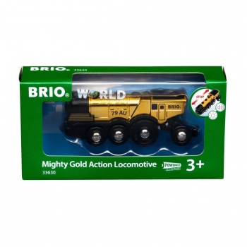 BRIO 33630 Goldene Batterielok mit Licht und Sound