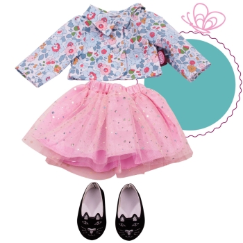 Götz 3402676 Bekleidung für Stehpuppen - Kombi Glitzerblume XL