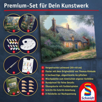 Schmidt-Spiele 46168 My ArtNOBLE - Thomas Kinkade - Moonlight Cottage