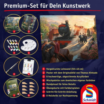 Preview: Schmidt-Spiele 46170 My ArtNOBLE - Thomas Kinkade - ™ Hogwarts Express™