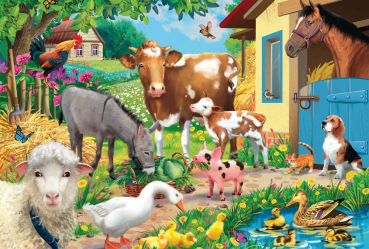 Schmidt-Spiele 56574 Kinderpuzzle - Bauernhof-Tiere