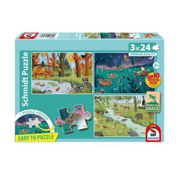 Schmidt-Spiele 56581 Kinderpuzzle - Wald- und Wiesentiere