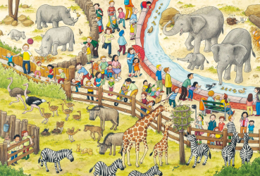 Preview: Schmidt-Spiele 56582 Kinderpuzzle - Spaß im Zoo