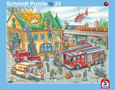 Schmidt-Spiele 56810 Plattenpuzzle - 2 Stück - Feuerwehr/Polizei