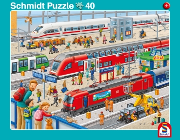Preview: Schmidt-Spiele 56812 Plattenpuzzle - 2 Stück - Hafen/Bahnsteig