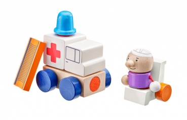 Selecta 62081 Klettini® Krankenwagen - Klett-Stapelspielzeug