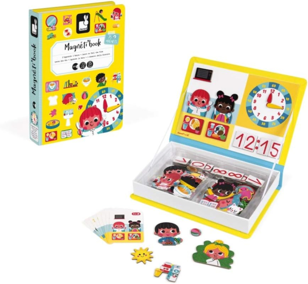 Janod 02724 Magnetbuch - Lerne die Uhr