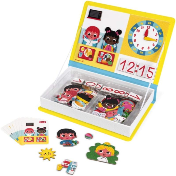 Janod 02724 Magnetbuch - Lerne die Uhr