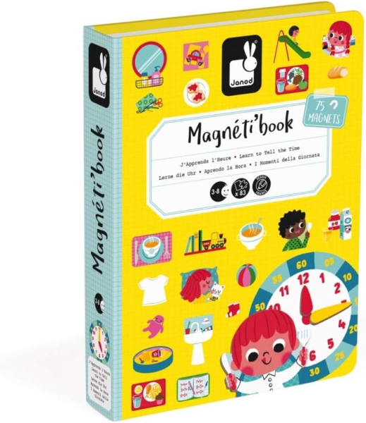 Janod 02724 Magnetbuch - Lerne die Uhr