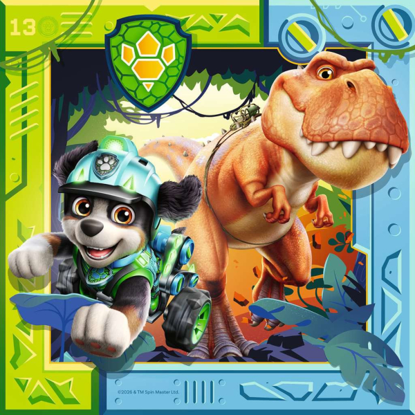 Ravensburger 12004368 Kinderpuzzle - Paw Patrol 3 Dino Movie