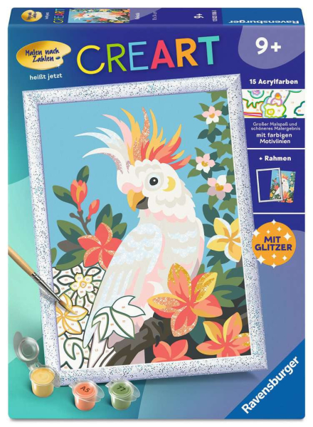 CreArt 12023186 Malen nach Zahlen Kinder - Kakadu