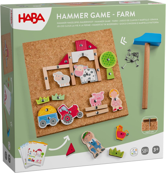 HABA 2013378001 Hammer-Nagelspiel - Bauernhof