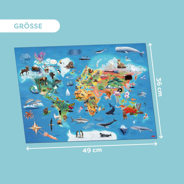 HABA 2013400001 Puzzle - Weltkarte