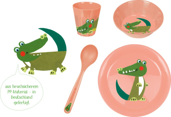 Spiegelburg 22481 Geschirr Geschenkset Krokodil - Freche Rasselbande