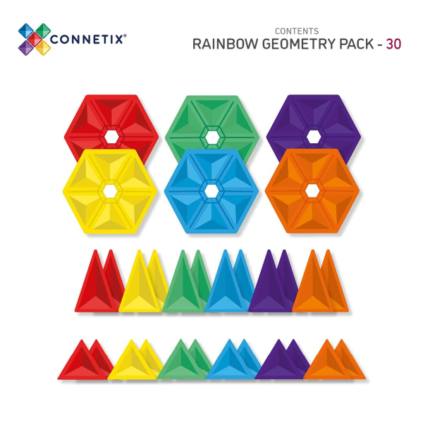CONNETIX 3187 Magnetbausteine - Rainbow Geometry Pack 30 Teile