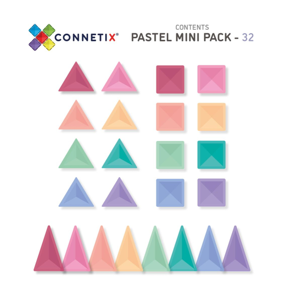 CONNETIX 3248 Magnetbausteine - Pastel Mini Pack - 32 Teile