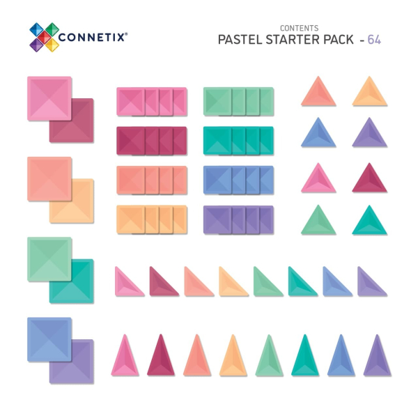 CONNETIX 3279 Magnetbausteine - Pastel Starter Pack 64 Teile