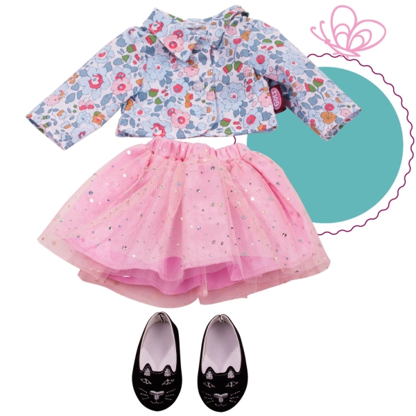 Götz 3402676 Bekleidung für Stehpuppen - Kombi Glitzerblume XL
