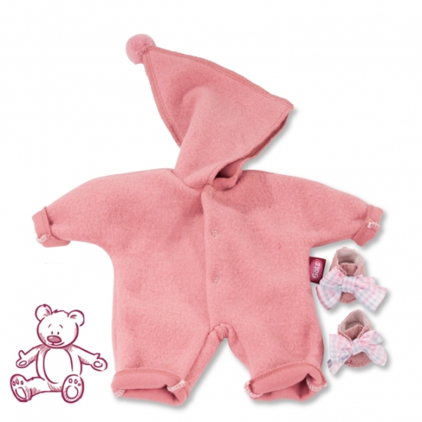Götz 3403329 Babyanzug Zipfelmütze, rosa - Gr. S