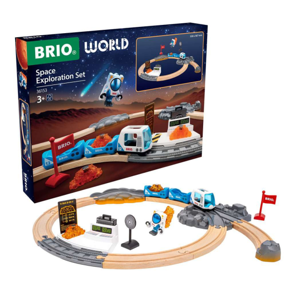 BRIO 36153 Holzeisenbahn - Weltraumforschungs-Set