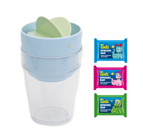 Spielstabil 3701 Becher Mühle Set - Fashion + 3 Badetabs