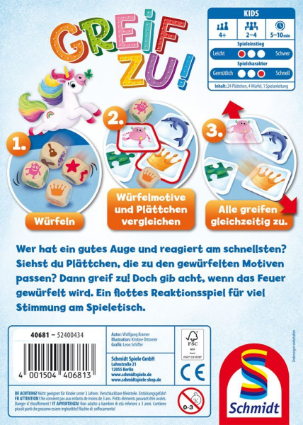 Schmidt-Spiele 40681 Kinderspiel - Greif Zu