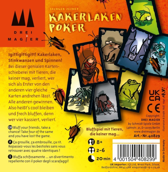 DREI MAGIER SPIELE 40829 Kartenspiel - KAKERLAKENPOKER