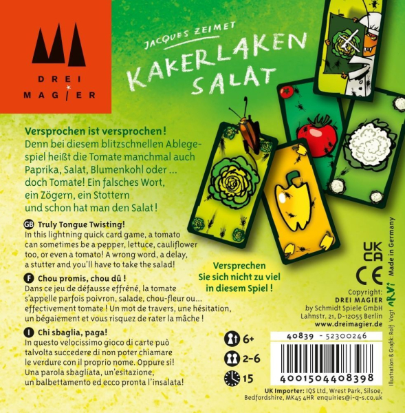 DREI MAGIER SPIELE 40839 Kartenspiel - KAKER-LAKEN-SALAT
