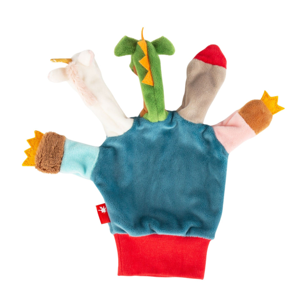 Sigikid 43503 Fingerpuppen Handschuh - Drache, Einhorn, Prinzessin, Turm