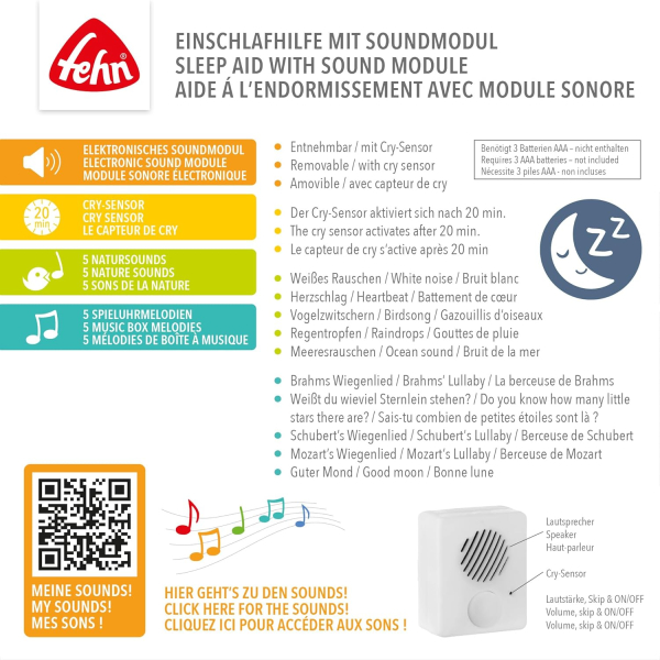 Fehn 47400 Einschlafhilfe Otter - Kuscheltier mit Cry-Sensor