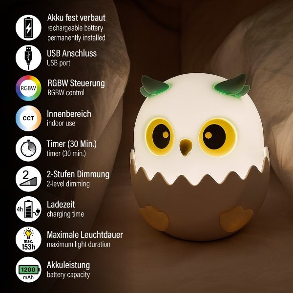 FH Lighting 50860 Nachtlicht - Eule Ella