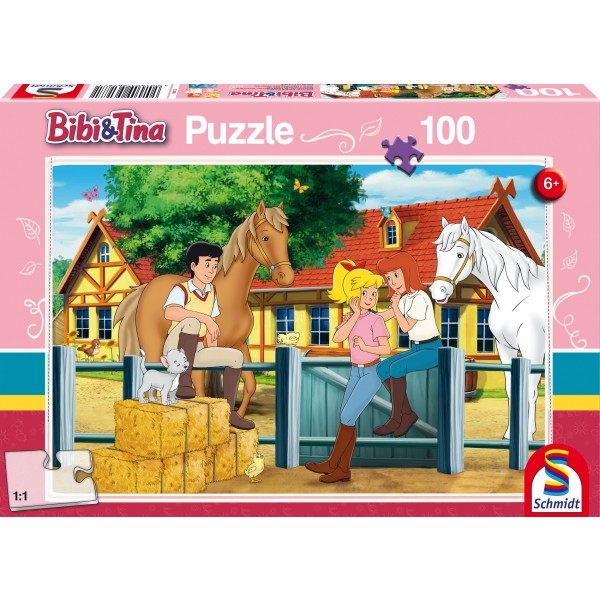 Schmidt-Spiele 56187 Kinderpuzzle Bibi und Tina - Auf dem Martinshof