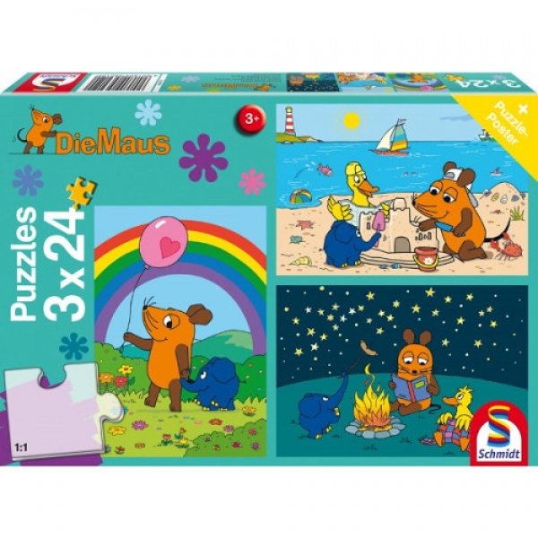 Schmidt-Spiele 56212 Kinderpuzzle Die Maus - Gute Freunde