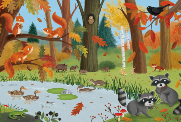 Schmidt-Spiele 56581 Kinderpuzzle - Wald- und Wiesentiere