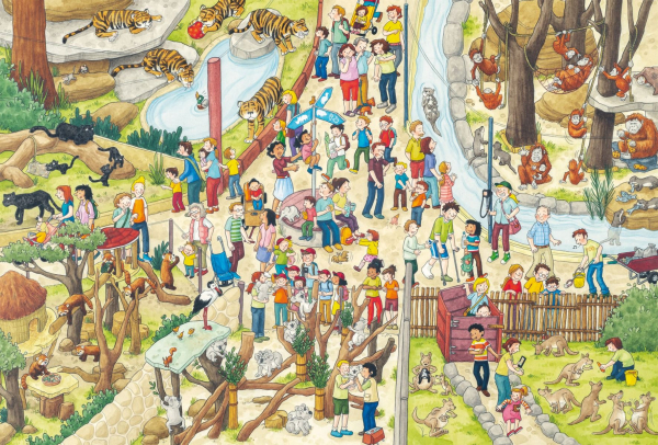 Schmidt-Spiele 56582 Kinderpuzzle - Spaß im Zoo