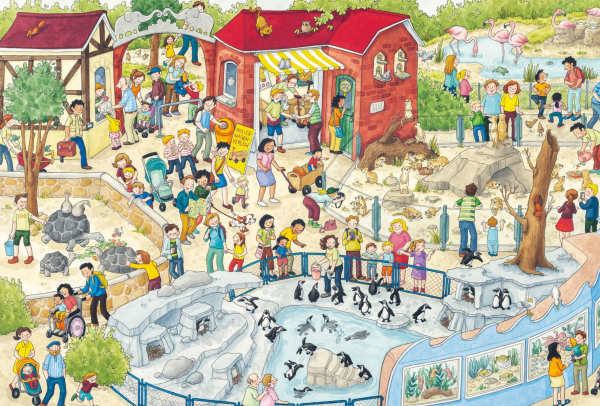 Schmidt-Spiele 56582 Kinderpuzzle - Spaß im Zoo