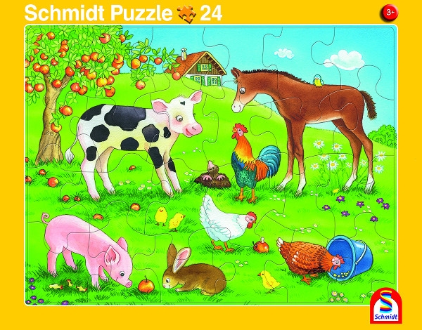 Schmidt-Spiele 56789 Plattenpuzzle - 2 Stück - Tierfamilien/Tierkinder