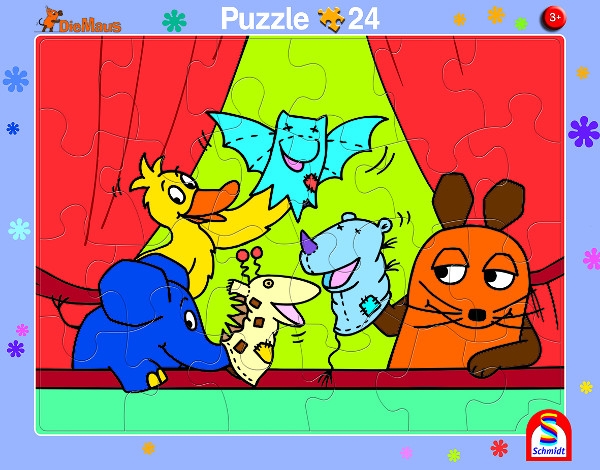 Schmidt-Spiele 56793 Plattenpuzzle 2 Stück - Die Maus aus der Sendung mit der Maus