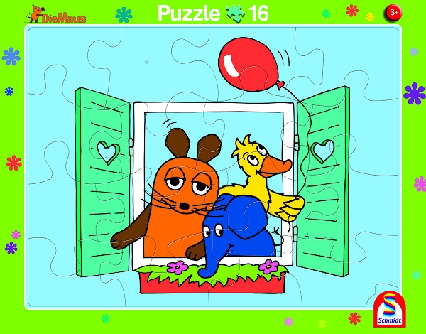 Schmidt-Spiele 56793 Plattenpuzzle 2 Stück - Die Maus aus der Sendung mit der Maus