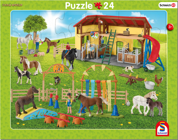 Schmidt-Spiele 56808 Rahmenpuzzle - Schleich Bauernhof