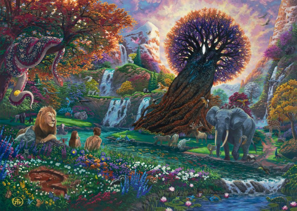 Schmidt-Spiele 58610 Puzzle Zac Kinkade: Der Garten Eden