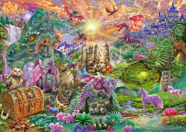 Schmidt-Spiele 58966 Puzzle 1000 Teile - Verzaubertes Drachenland