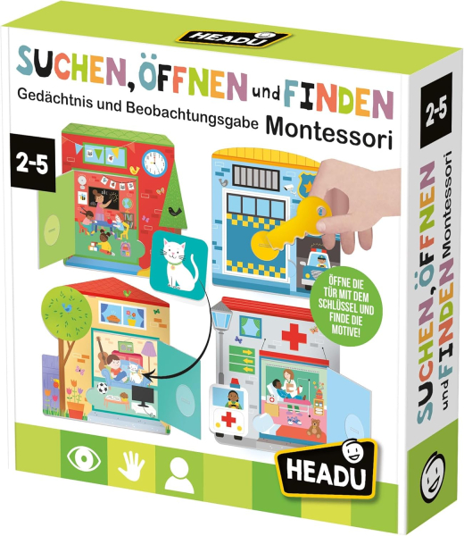 HEADU 60711 Montessori Lernspiel - Suchen, Öffnen und Finden