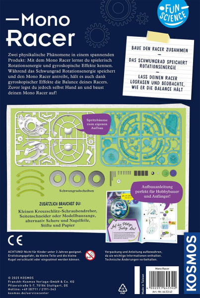 KOSMOS 645342 Experimentierkasten - Fun Science Mono Racer