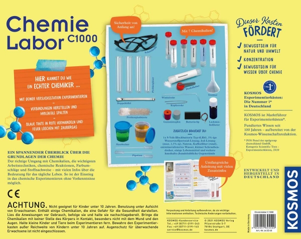 KOSMOS 645540 Experimentierkasten - Chemielabor C1000