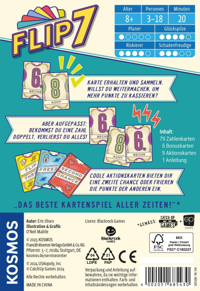 KOSMOS 68543 Kartenspiel - Flip 7